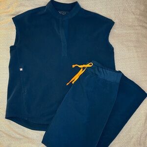 Figs Rafaela & Livingston pants in Deep Reef